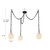 Cherise Matte Black/Glossy Ribbed Opal Glass Socket 7-in Multi Pendant