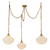 Farrah Brushed Gold/Glossy Ribbed Opal Glass Socket 12-in Multi Pendant