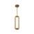 Alai 16-in Vintage Brass/Ribbed Glass LED Pendant