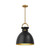 Waldo 14-in Aged Gold/Matte Black 1 Light Pendant