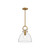 Waldo 11-in Aged Gold/Clear 1 Light Pendant