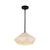 Krysta 14-in Matte Black/Opal Glass 1 Light Pendant
