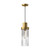 Kent 5-in Brushed Gold/Clear Ribbed Glass 1 Light Pendant