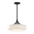 Lincoln 14-in Glossy Opal Glass/Matte Black 1 Light Pendant