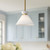 Halston 8-in Brushed Gold/Glossy Opal Glass 1 Light Pendant