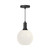 Castilla 8-in Matte Black/Opal Matte Glass 1 Light Pendant