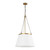 Speakeasy 18-in Aged Gold/White Linen 1 Light Pendant