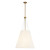 Manila 22-in Aged Gold/White Linen 3 Lights Pendant