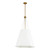 Manila 22-in Aged Gold/White Linen 3 Lights Pendant