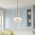 Stephord 4-in Metallic Brass/Frosted Glass LED Pendant