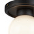 Fiore 6-in Matte Black/Glossy Opal Glass 1 Light Semi-Flush