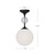Celia 8-in Matte Black/Opal Glass 1 Light Semi Flush Mount