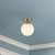 Otis 8-in Brushed Gold/Glossy Opal Glass Socket Semi-Flush Mount