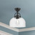 Lancaster 12-in Matte Black 1 Light Semi Flush Mount