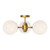 Nouveau 26-in Aged Gold/Opal Matte Glass 3 Lights Semi Flush Mount