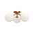 Cassia 17-in Aged Gold/Opal Matte Glass 3 Lights Semi Flush Mount