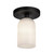 Nola 4-in Black/Glossy Opal Glass 1 Light Semi-Flush