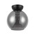 Arcadia 8-in Black/Smoked 1 Light Semi Flush Mount