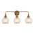 Hazel 26-in Aged Gold/Clear Glass 3 Lights Vanity