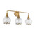 Hazel 26-in Aged Gold/Clear Glass 3 Lights Vanity
