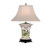 Scalloped Oval Vase Lamp With Birds in Trees
