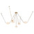 Mineral 5-Light Alabaster dimmable LED Chandelier with Patina Brass Finish
