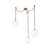 Petra 3 Light Vintage Brass dimmable LED Chandelier