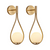 Frosted Glass Teardrop Wall Sconce, Set of 2