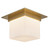 Mineral 8-in (6-in Height) Patina Brass Square Flush Mount with Opal Glass