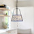 Scout 13-in Matte Black Pendant with Patterned Pleated Blue Linen Shade