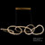 Natural Quartz 5 Rings Chandelier Lighting