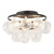 Faye 18-in Matte Black Semi-Flush Mount with Clear Ribbed Glass