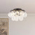 Faye 18-in Matte Black Semi-Flush Mount with Clear Ribbed Glass