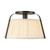 Scout 13-in Matte Black Semi-Flush Mount with Pleated White Linen Shade