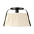 Scout 13-in Matte Black Semi-Flush Mount with Pleated White Linen Shade