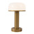 Vienna 9-in Vintage Brass dimmable LED Table Lamp with Glossy Opal Glass