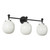 Cherise 29-in Matte Black Bathroom Vanity Light with Glossy Ribbed Opal Glass