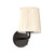 Scout 10-in Matte Black Wall/Vanity Light with Pleated White Linen Shade