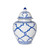 Imperial Ceramic Ginger Jar, Greek Key, Blue