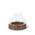 Glass Dome with Rattan Base, 9.5"