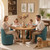 Swivel Comfy Upholstered Linen Dining Room Barrel Chair