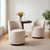 Swivel Comfy Upholstered Linen Dining Room Barrel Chair