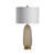 30.25"H Gold Frosted Table Lamp with Brushed Base and White Faux Silk Drum Shade