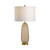 30.25"H Gold Frosted Table Lamp with Brushed Base and White Faux Silk Drum Shade