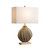 26.5" Gold Art Glass Table Lamp with White Square Linen Shade