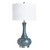 28.75"H Teal Glass Table Lamp with White Shade