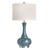 28.75"H Teal Glass Table Lamp with White Shade