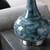 28.75"H Teal Glass Table Lamp with White Shade