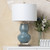 26.5"H Glazed Blue Green Ceramic Table Lamp with White Shade