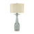 Set of 2 34.5"H Grey Glass Table Lamp With Cream Shade And Clear Crystal Base
